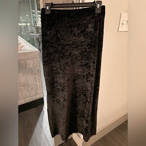 Topshop Black Textured Velvet Bodycon Maxi Skirt
